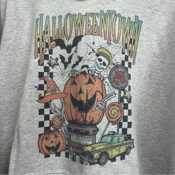 Halloween Town Movie Hoodie Light Heather Grey Size XXL - Picture 2 of 10